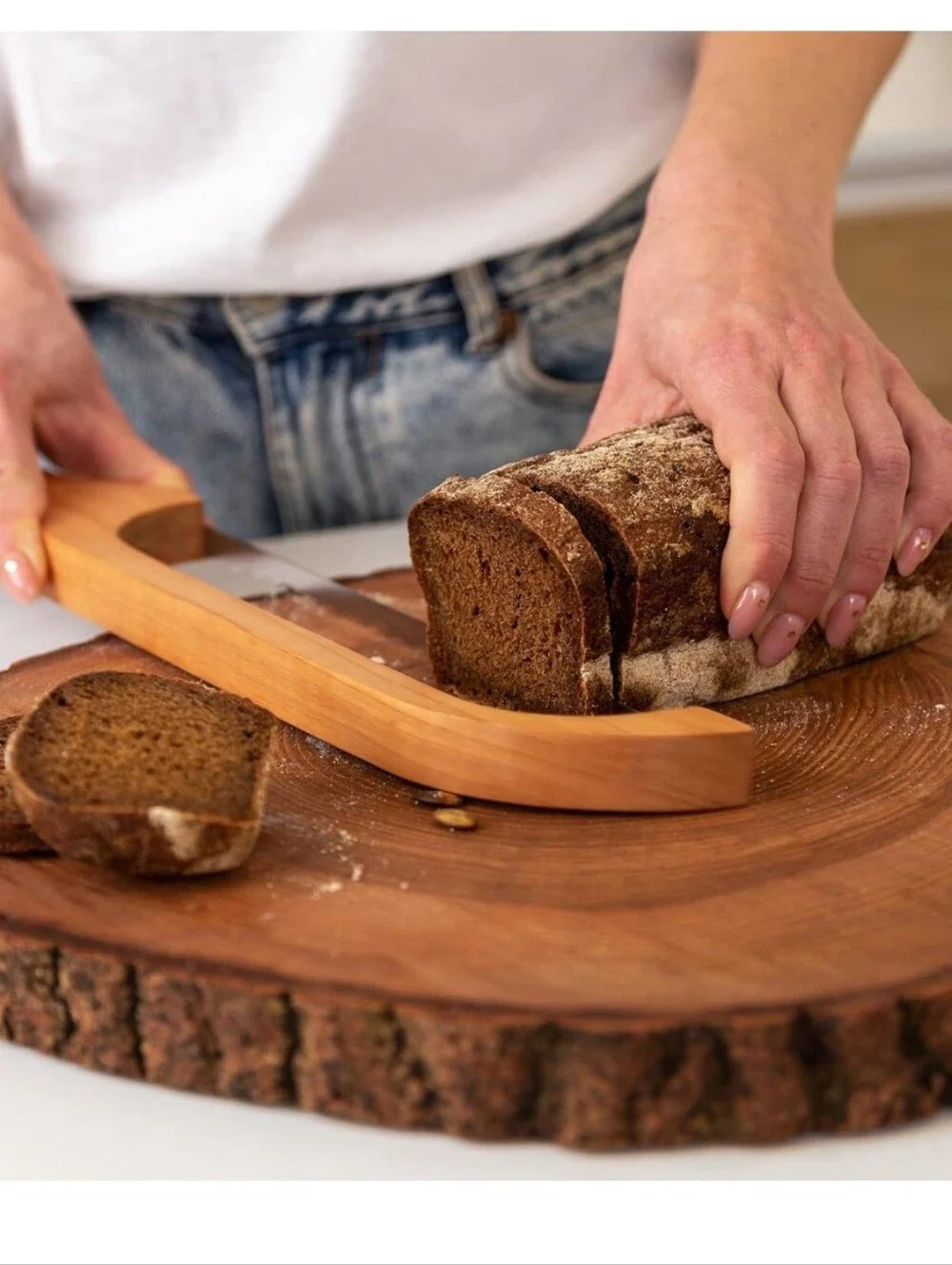 Wooden Bread Bow Knife